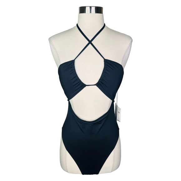 Good American Halter Cut-Out One-Piece - Size 3 (Large) - Black - Picture 1 of 4